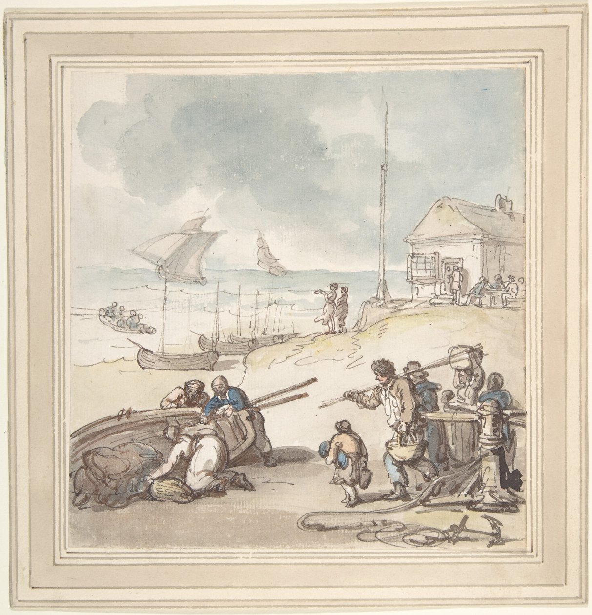 Figurer vid havet av Thomas Rowlandson