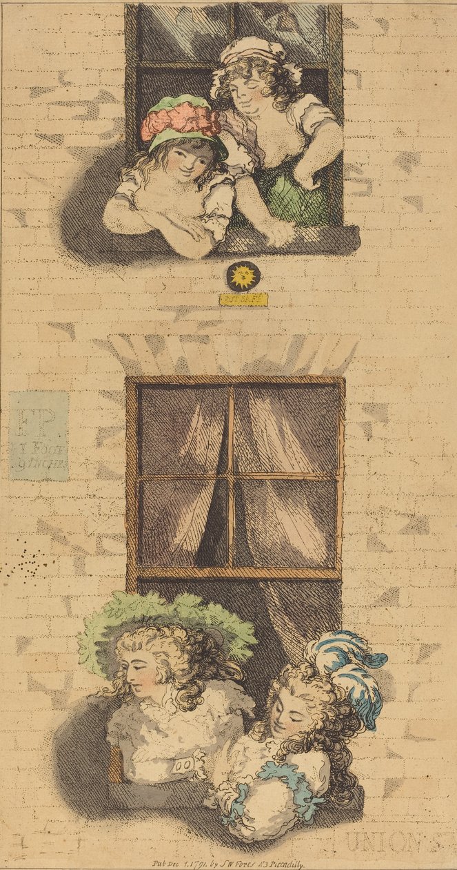 Första och andra våningen, publicerade 1791. av Thomas Rowlandson