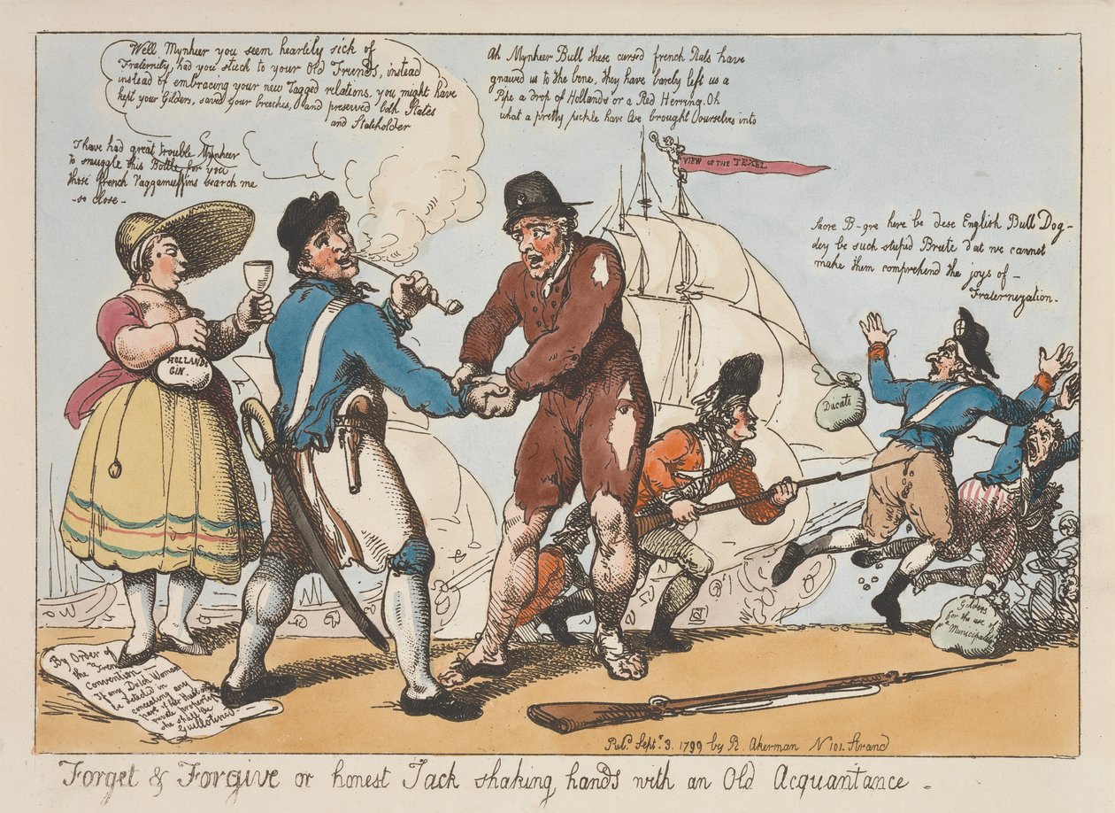 Glöm och förlåt, eller Ärlige Jack skakar hand med en gammal bekant av Thomas Rowlandson