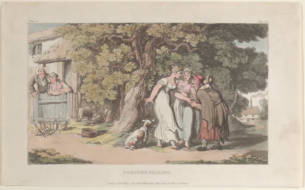 Spådom, från The Vicar of Wakefield, 1 maj 1817, 1 maj 1817. av Thomas Rowlandson