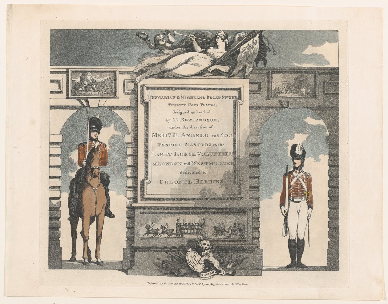 Forward, Ungerska och Highland Broadsword, 12 februari 1799. av Thomas Rowlandson