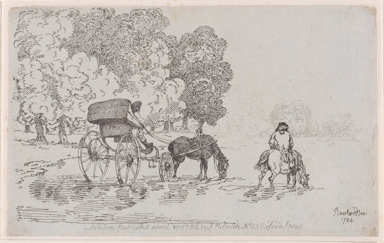 Fyrhjulig schäslong av Thomas Rowlandson