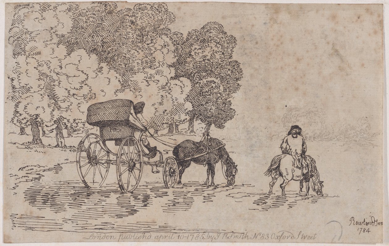 Fyrhjulig schäslong, 10 april 1785, 10 april 1785. av Thomas Rowlandson
