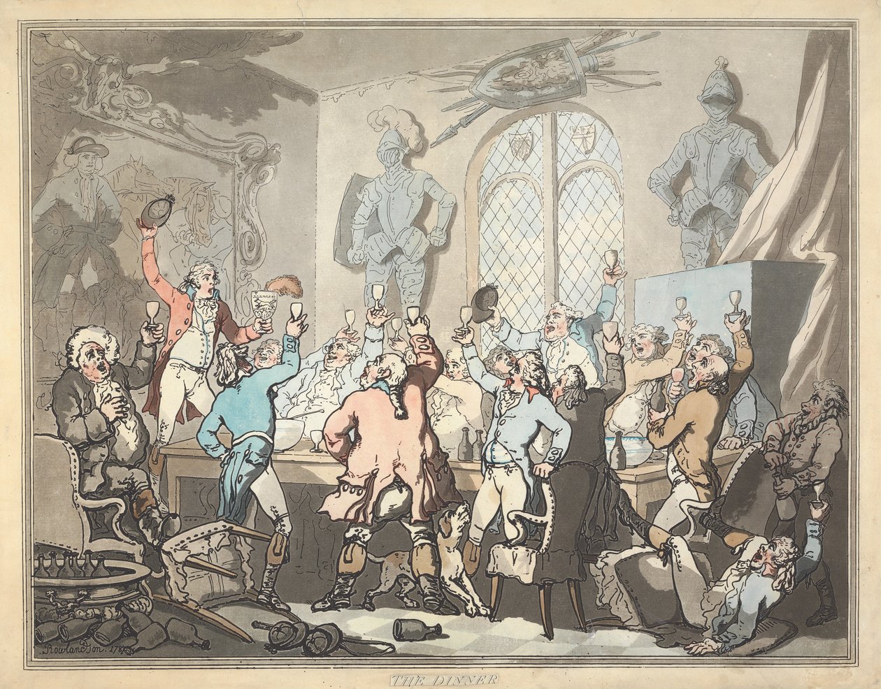 Rävjakt [serie om sex delar]:  6.  Middagen av Thomas Rowlandson