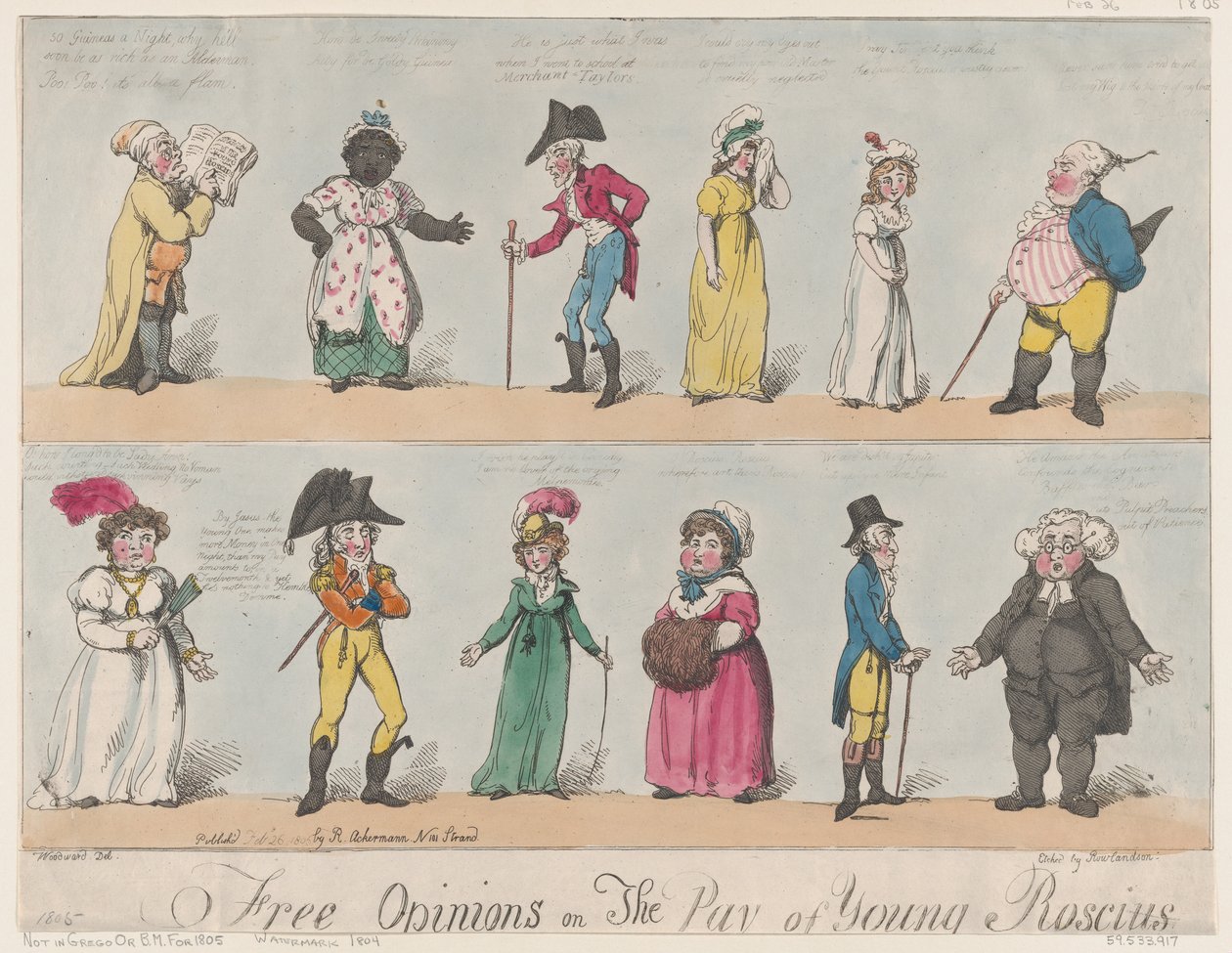 Fria åsikter om The Pay of Young Roscius, 26 februari 1805., 26 februari 1805. av Thomas Rowlandson