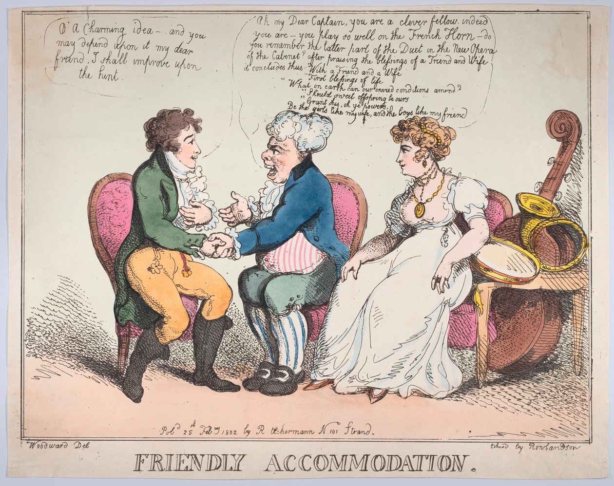 Friendly Accommodation, 25 februari 1802, 25 februari 1802. av Thomas Rowlandson
