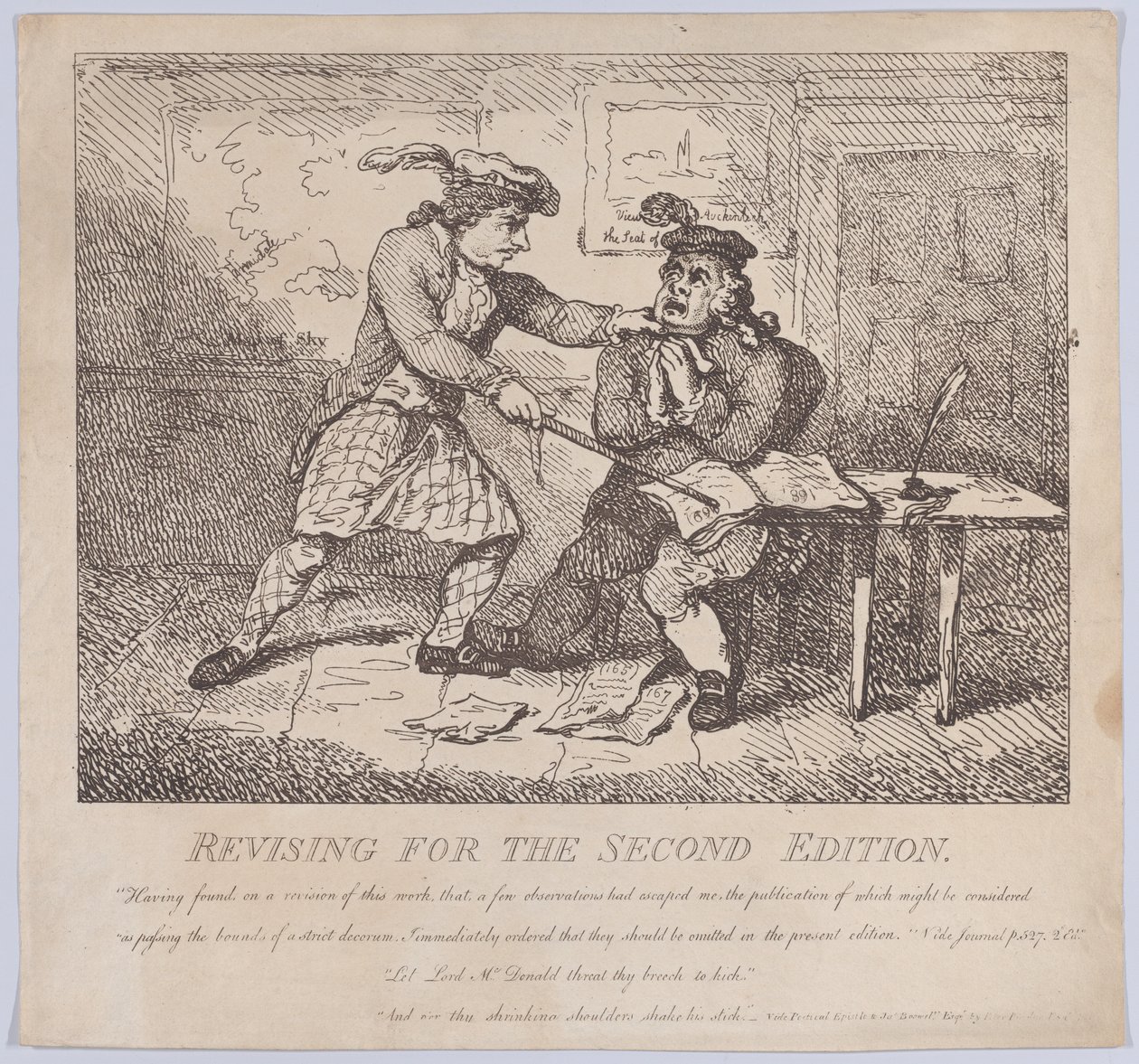 Frontispice, Revising for the Second Edition Picturesque Beauties of Boswell, P..., 15 juni 1786. av Thomas Rowlandson