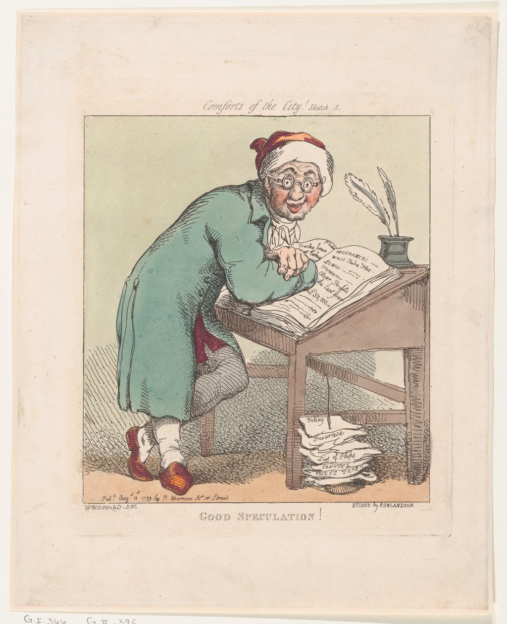 Goda spekulationer!, 10 augusti 1799, 10 augusti 1799. av Thomas Rowlandson
