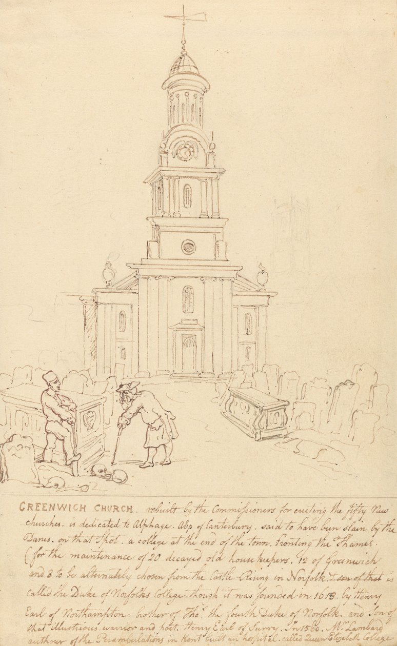 Greenwich-kyrkan av Thomas Rowlandson