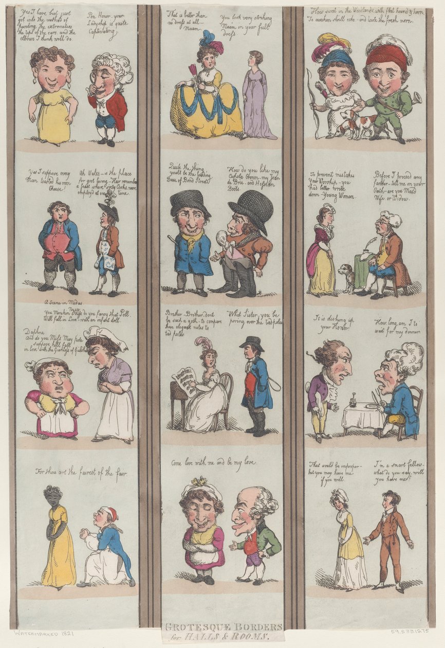 Groteska gränser för rum och salar, [1800], nytryck., [1800], nytryck. av Thomas Rowlandson