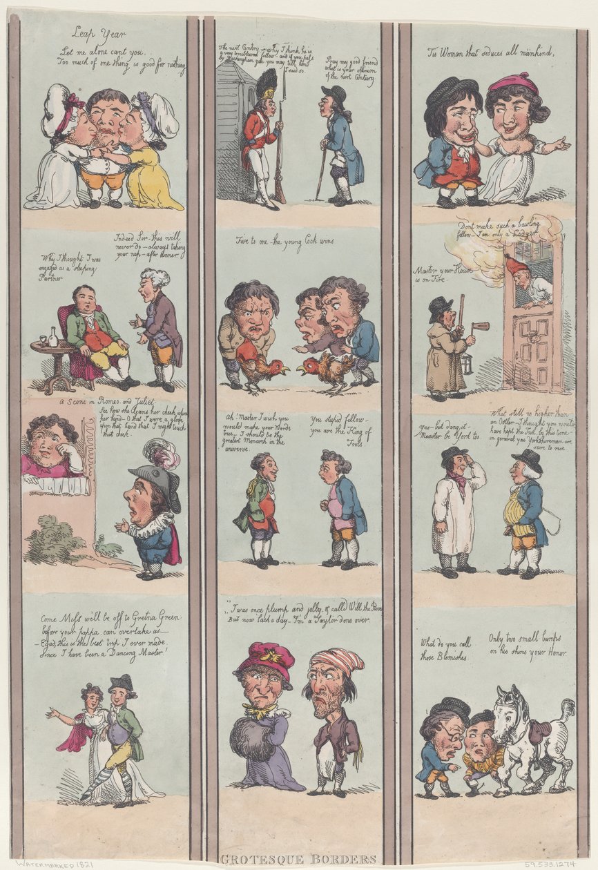 Groteska gränser för rum och salar, [1800], nytryck., [1800], nytryck. av Thomas Rowlandson
