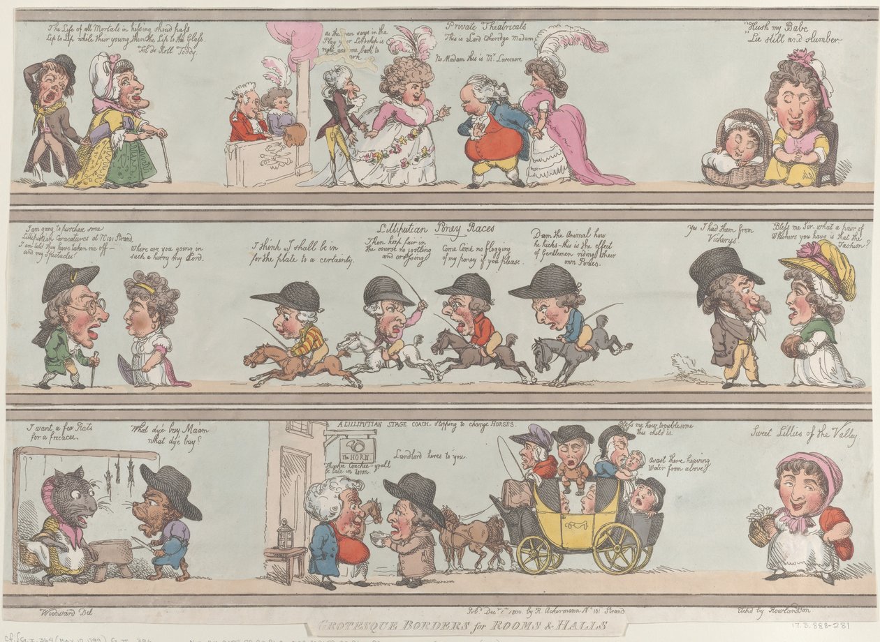 Groteska gränser för rum och salar, 1 december 1800., 1 december 1800. av Thomas Rowlandson
