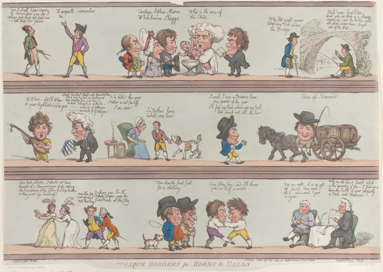 Groteska gränser för rum och salar, [20 oktober 1800], nytryck., [20 oktober 1800], nytryck. av Thomas Rowlandson