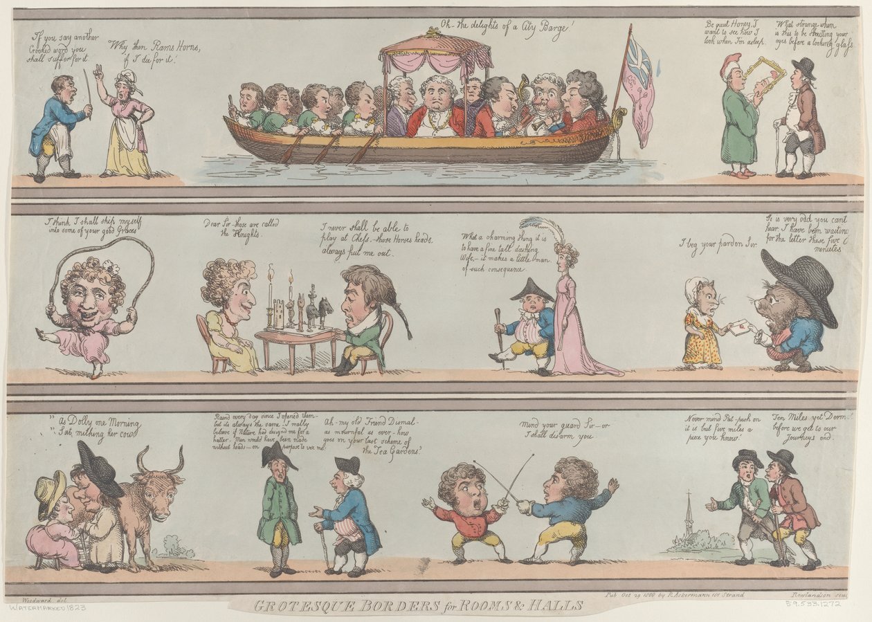 Groteska gränser för rum och salar, [29 oktober 1800], nytryck., [29 oktober 1800], nytryck. av Thomas Rowlandson