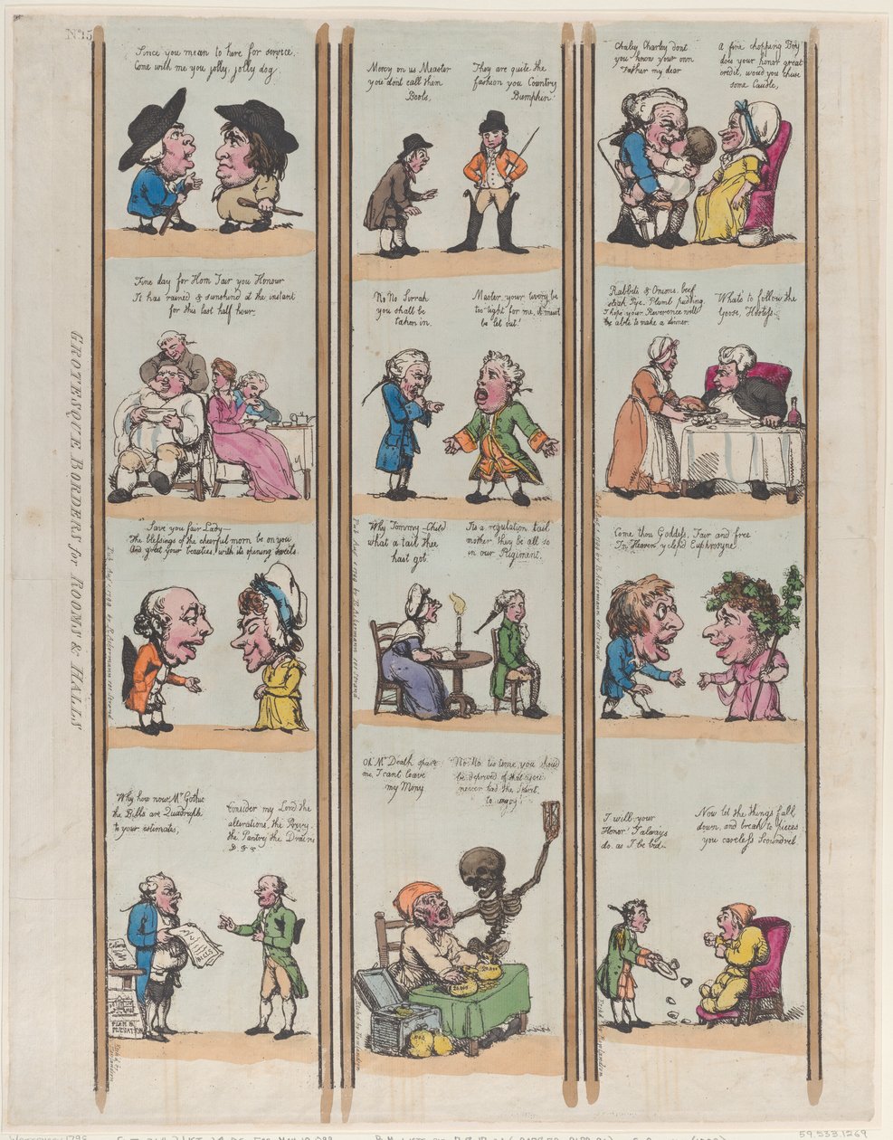 Groteska gränser för rum och salar, skylt 15, 1799., 1799. av Thomas Rowlandson