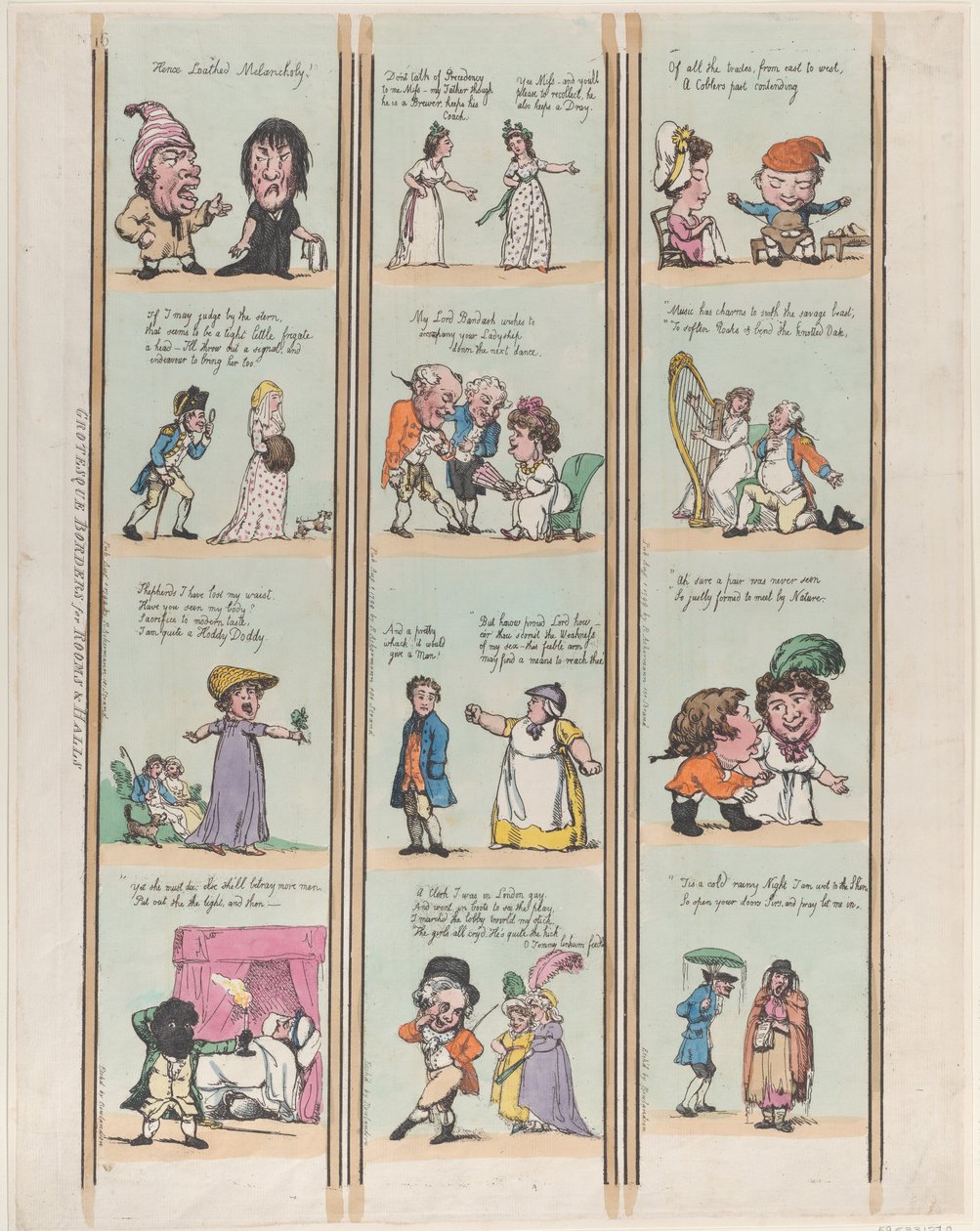Groteska gränser för rum och salar, skylt 16, 1 augusti 1799., 1 augusti 1799. av Thomas Rowlandson