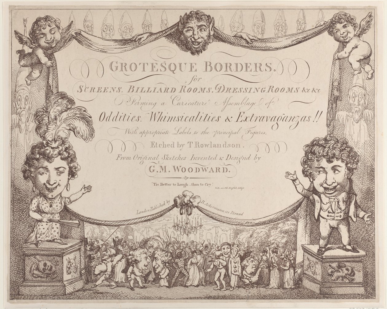 Groteska gränser för skärmar, biljardrum, omklädningsrum, etc &c, 1799-1800., 1799-1800. av Thomas Rowlandson