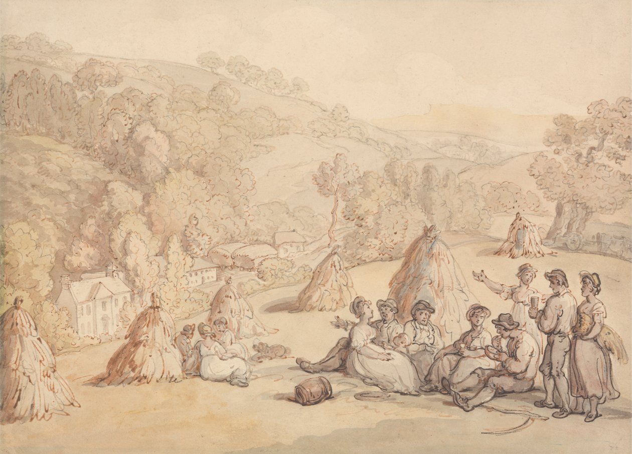 Skördare som vilar i ett majsfält av Thomas Rowlandson