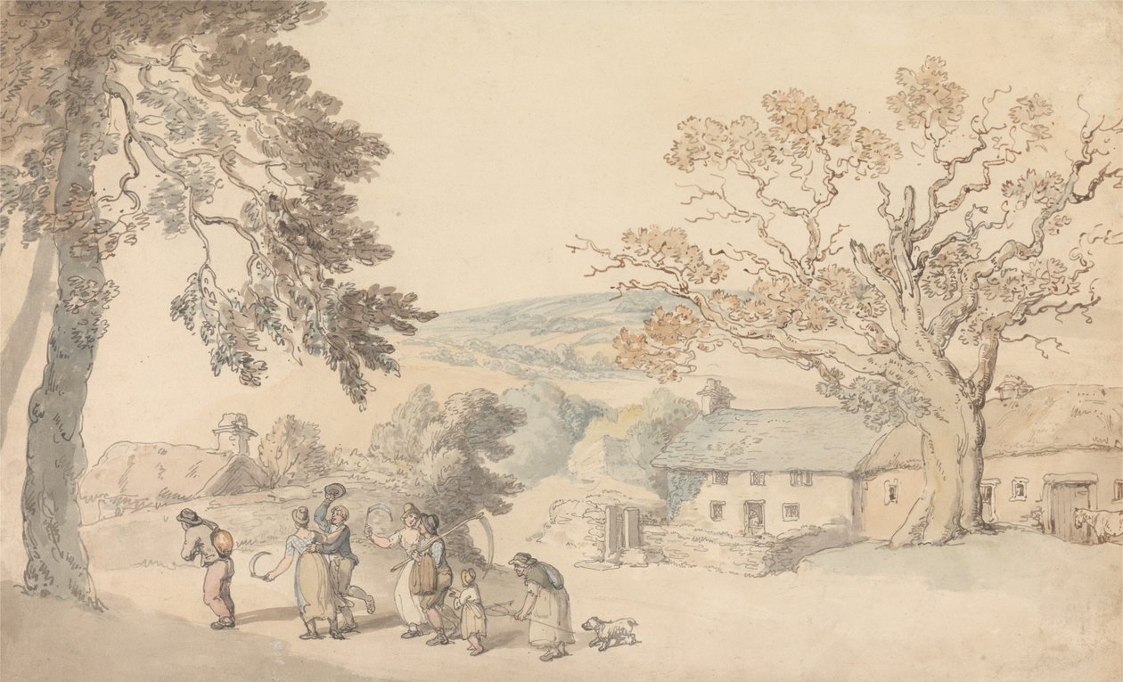 Skördearbetarna ger sig iväg av Thomas Rowlandson