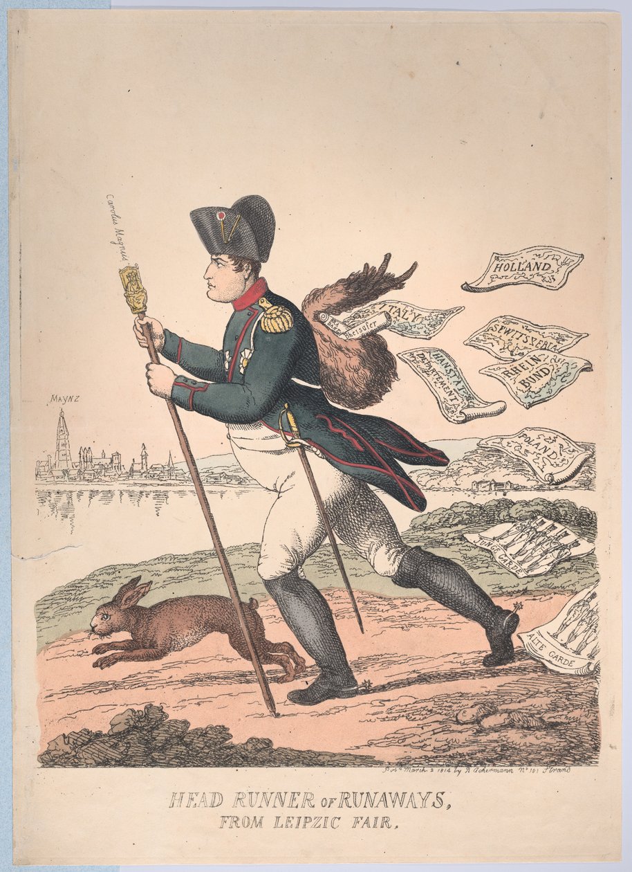 Head Runner eller Runaways from Leipzic Fair, 2 mars 1814., 2 mars 1814. av Thomas Rowlandson