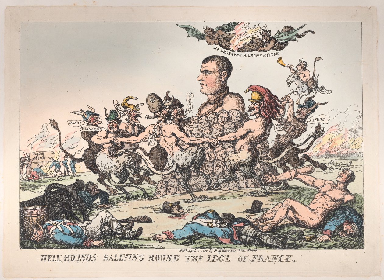 Hell Hounds samlas runt Frankrikes idol, 8 april 1815., 8 april 1815. av Thomas Rowlandson