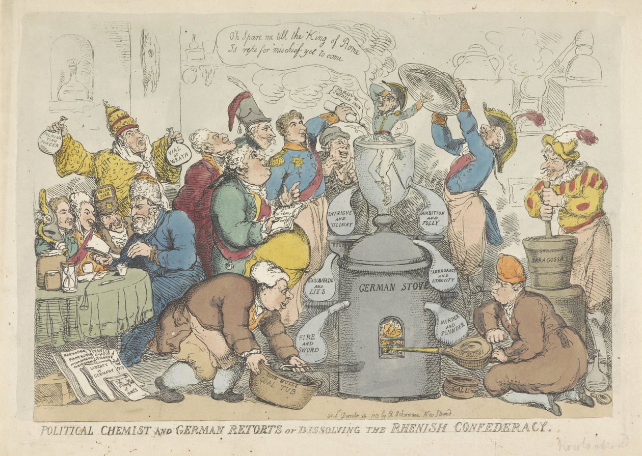 Upplösningen av Rijnbond, 1813 av Thomas Rowlandson