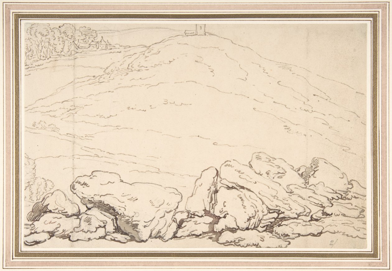 Kupigt landskap med stenar av Thomas Rowlandson