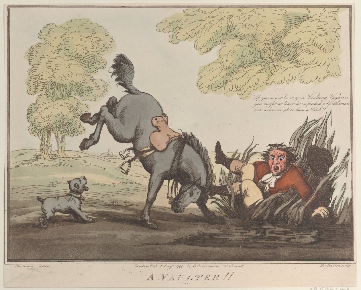 Horse Accomplishments, Sketch 12: A Vaulter !!, 1 augusti 1799., 1 augusti 1799. av Thomas Rowlandson