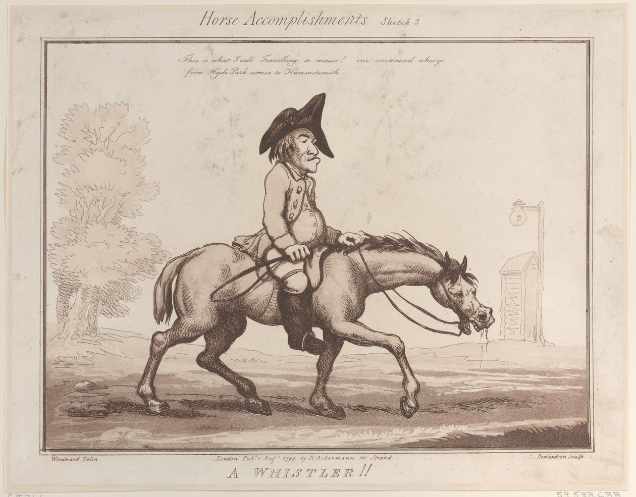 Horse Accomplishments, Sketch 3: A Whistler !!, 1 augusti 1799., 1 augusti 1799. av Thomas Rowlandson