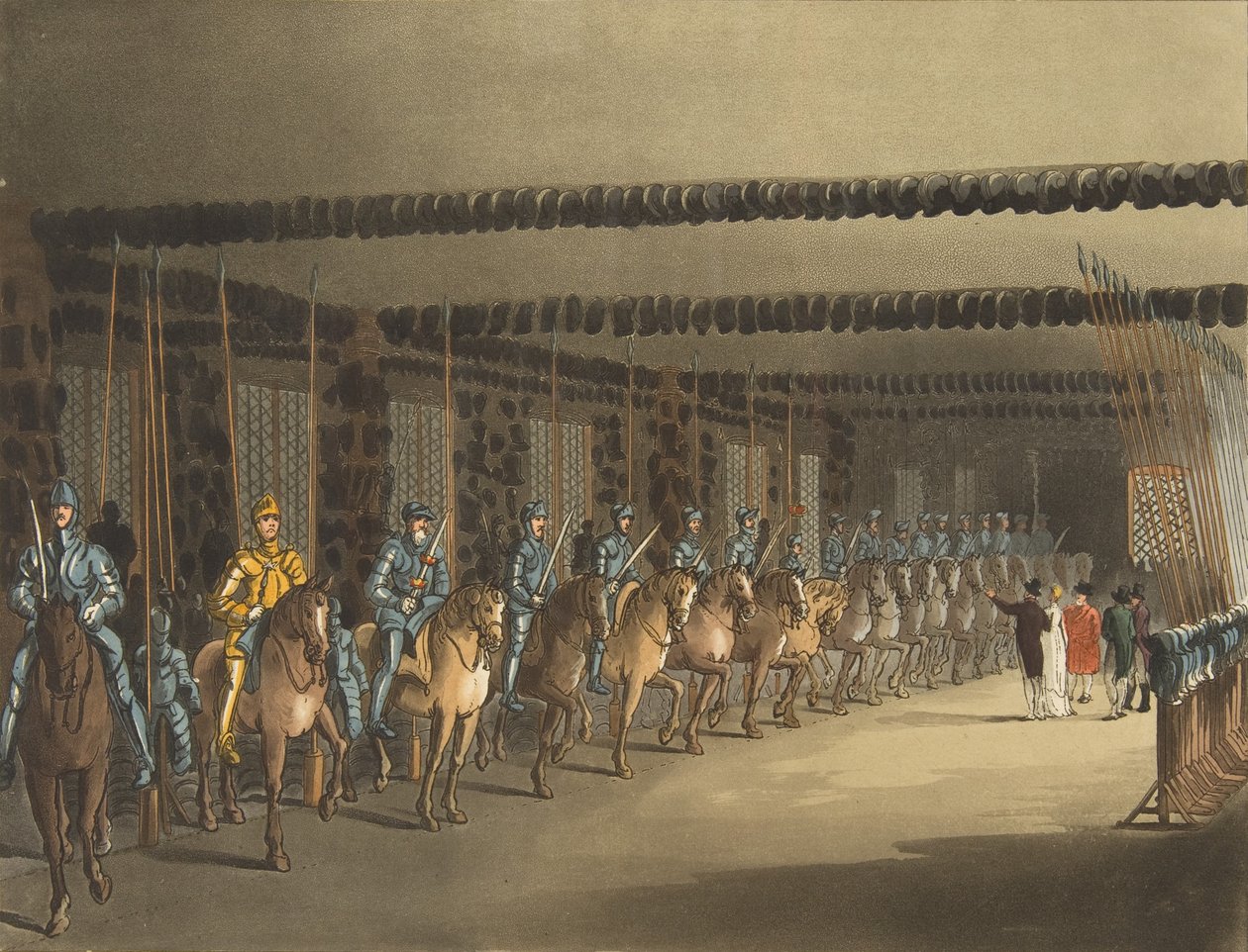 Horse Armoury, Tower of London, 1 november 1809., 1 november 1809 av Thomas Rowlandson