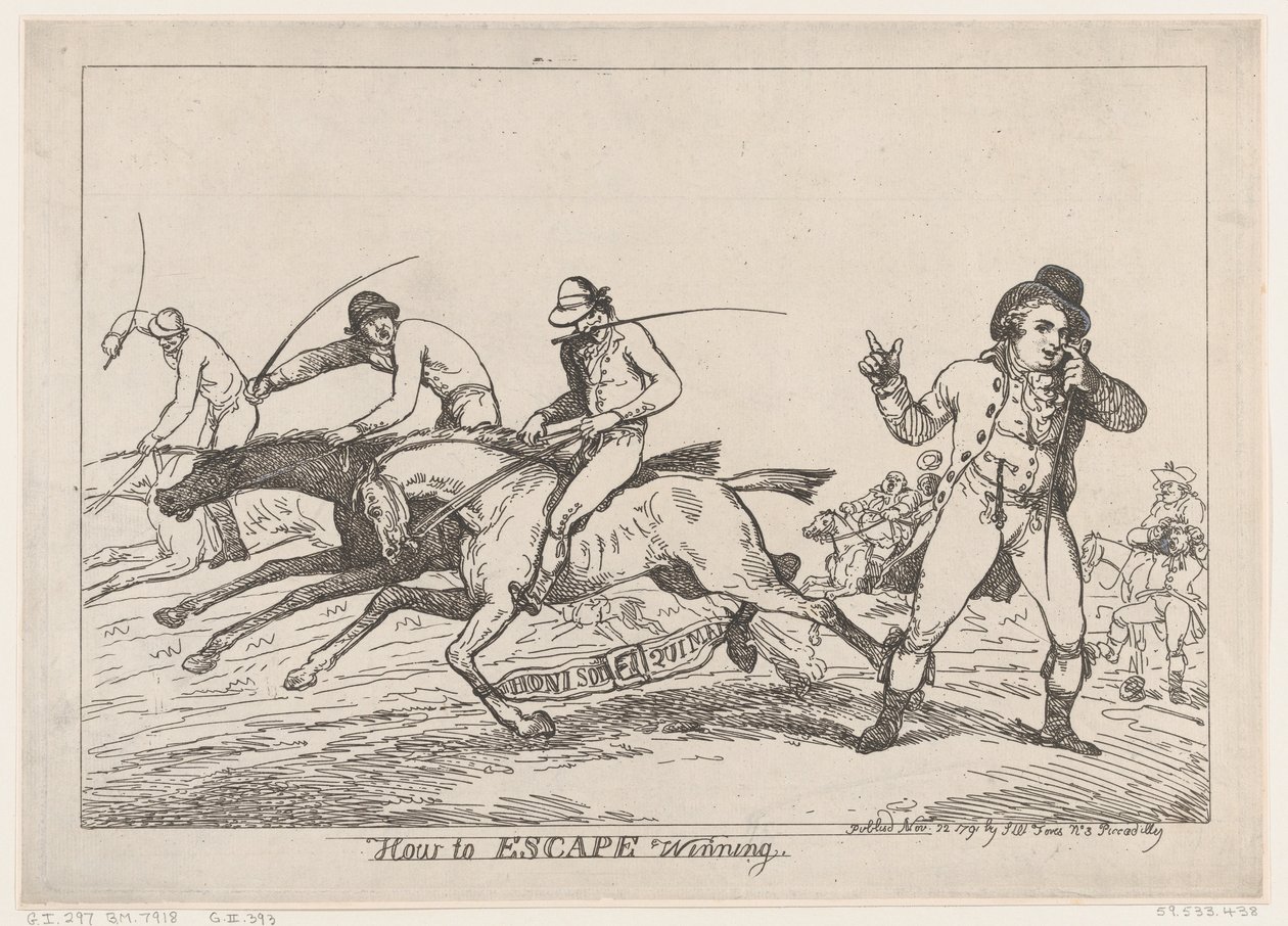 How to Escape Winning, 22 november 1791, 22 november 1791. av Thomas Rowlandson