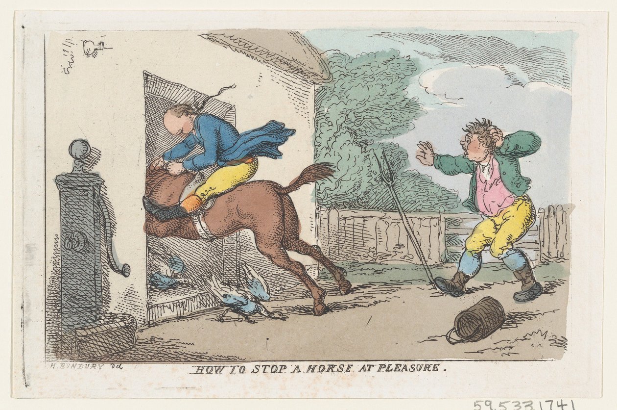 How to Stop a Horse at pleasure, 1803., 1803. av Thomas Rowlandson