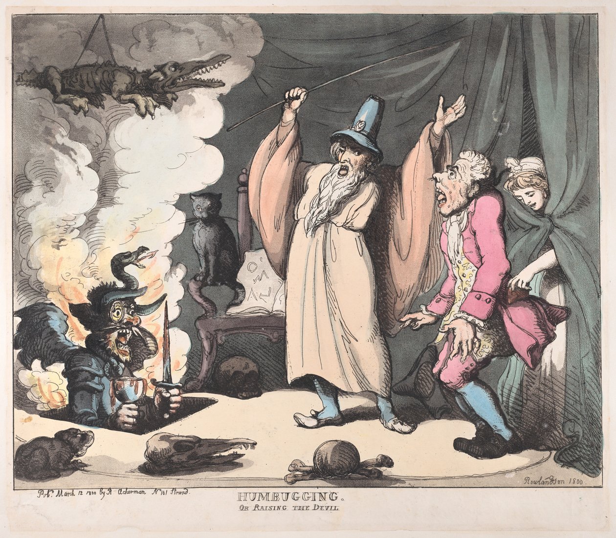 Humbugging, or Raising the Devil, 12 mars 1800., 12 mars 1800. av Thomas Rowlandson