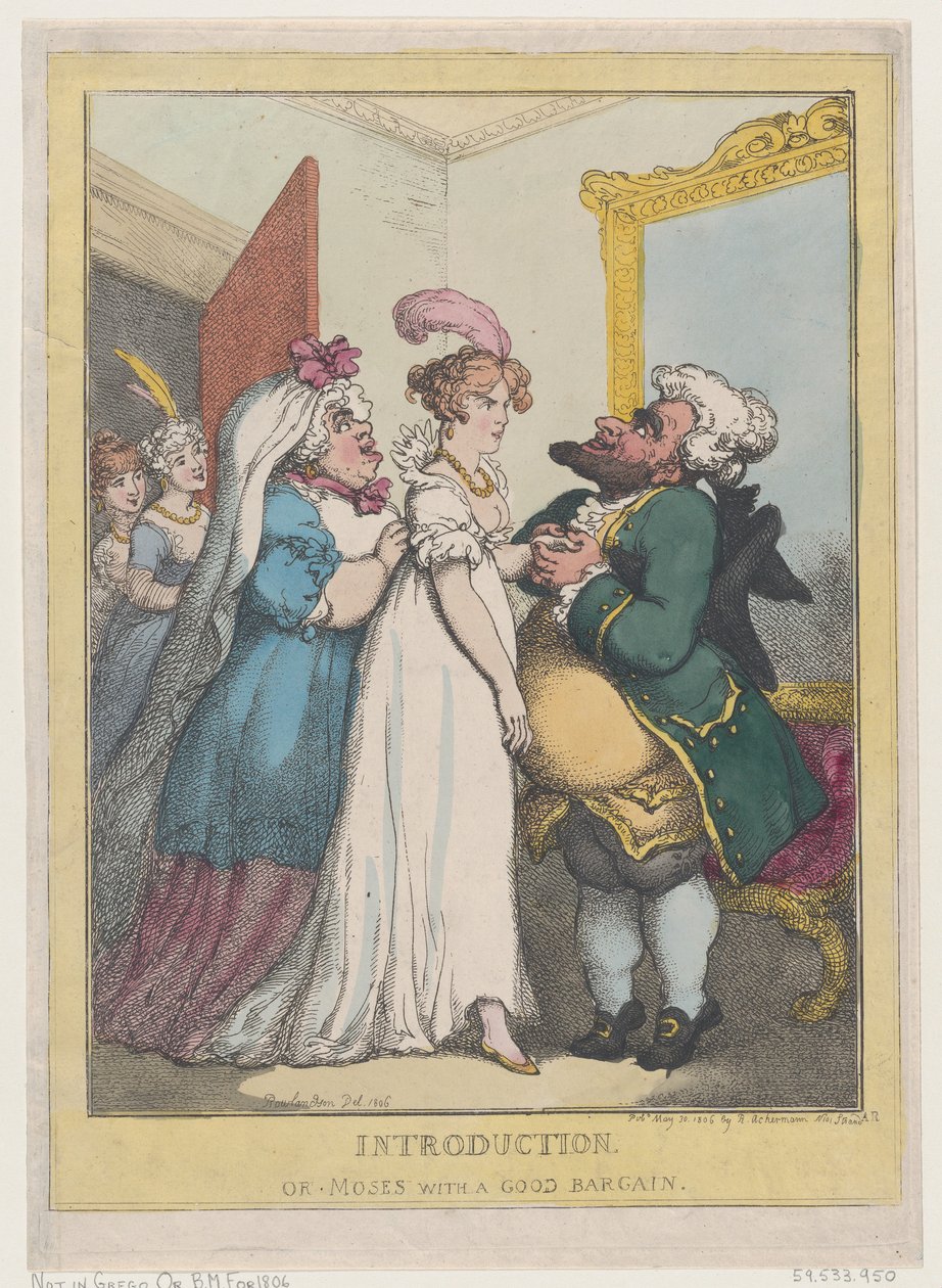 Introduktion, eller Moses med ett bra köp, 23 juli 1806., 23 juli 1806. av Thomas Rowlandson