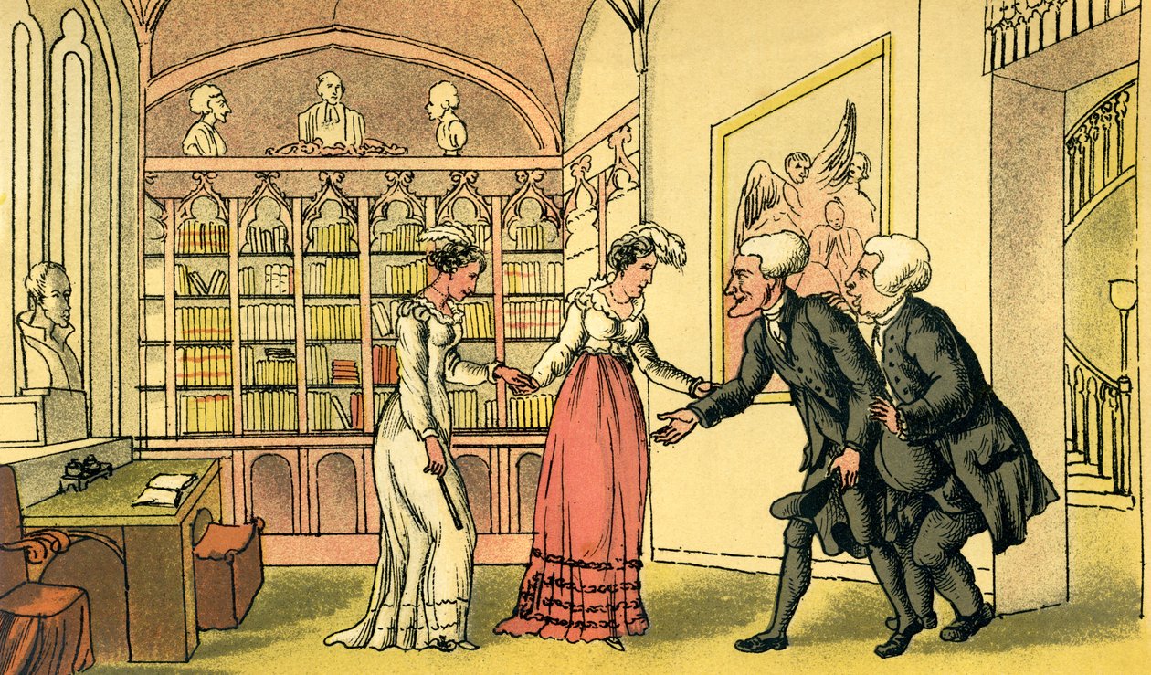 "Introduktion till uppvaktning" av Thomas Rowlandson