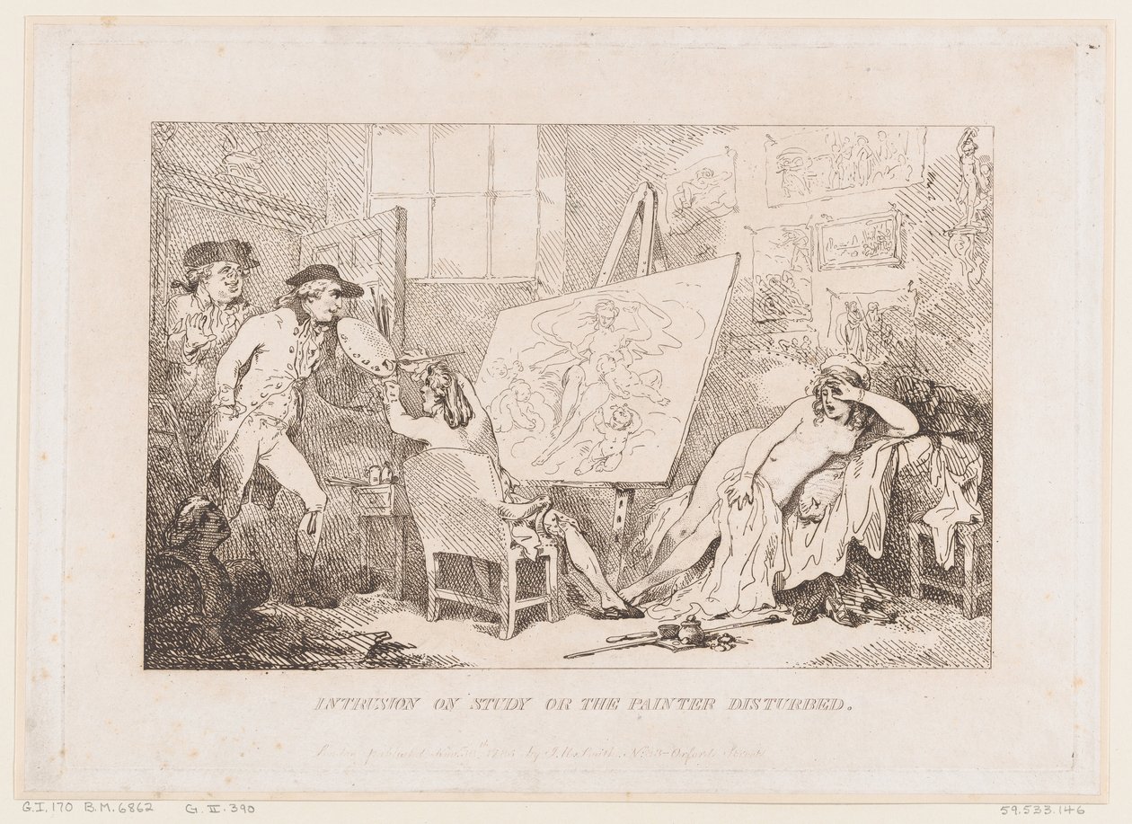 Störning av arbetet eller ”Målaren som störs” av Thomas Rowlandson