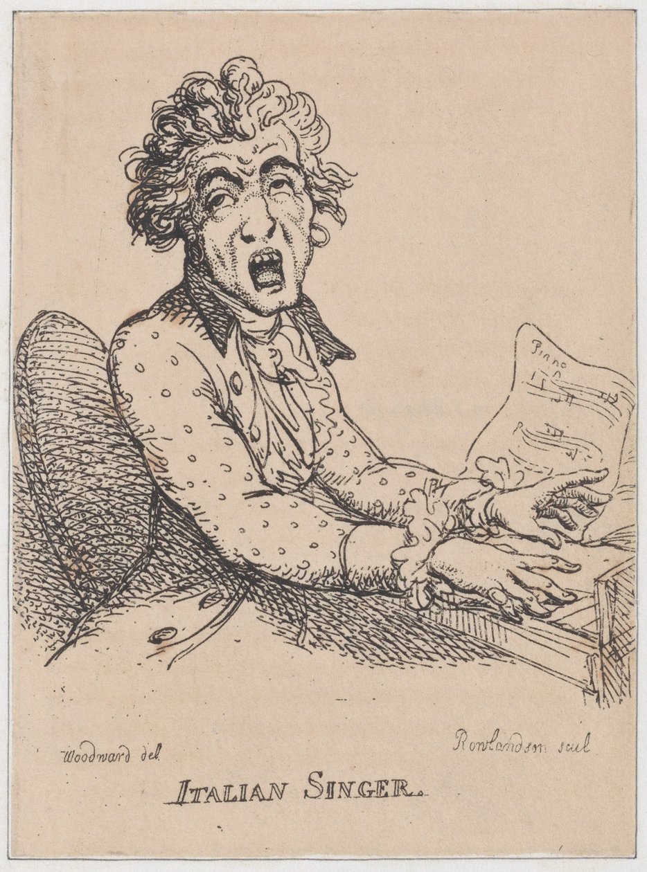 Italiensk sångare, april 1808., april 1808. av Thomas Rowlandson