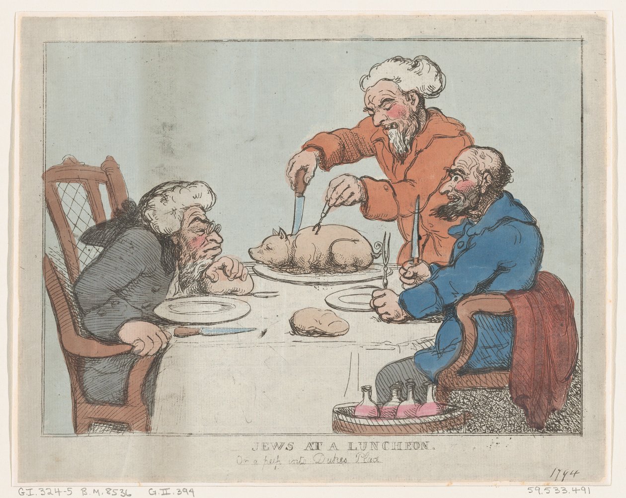 Judar vid en lunch av Thomas Rowlandson