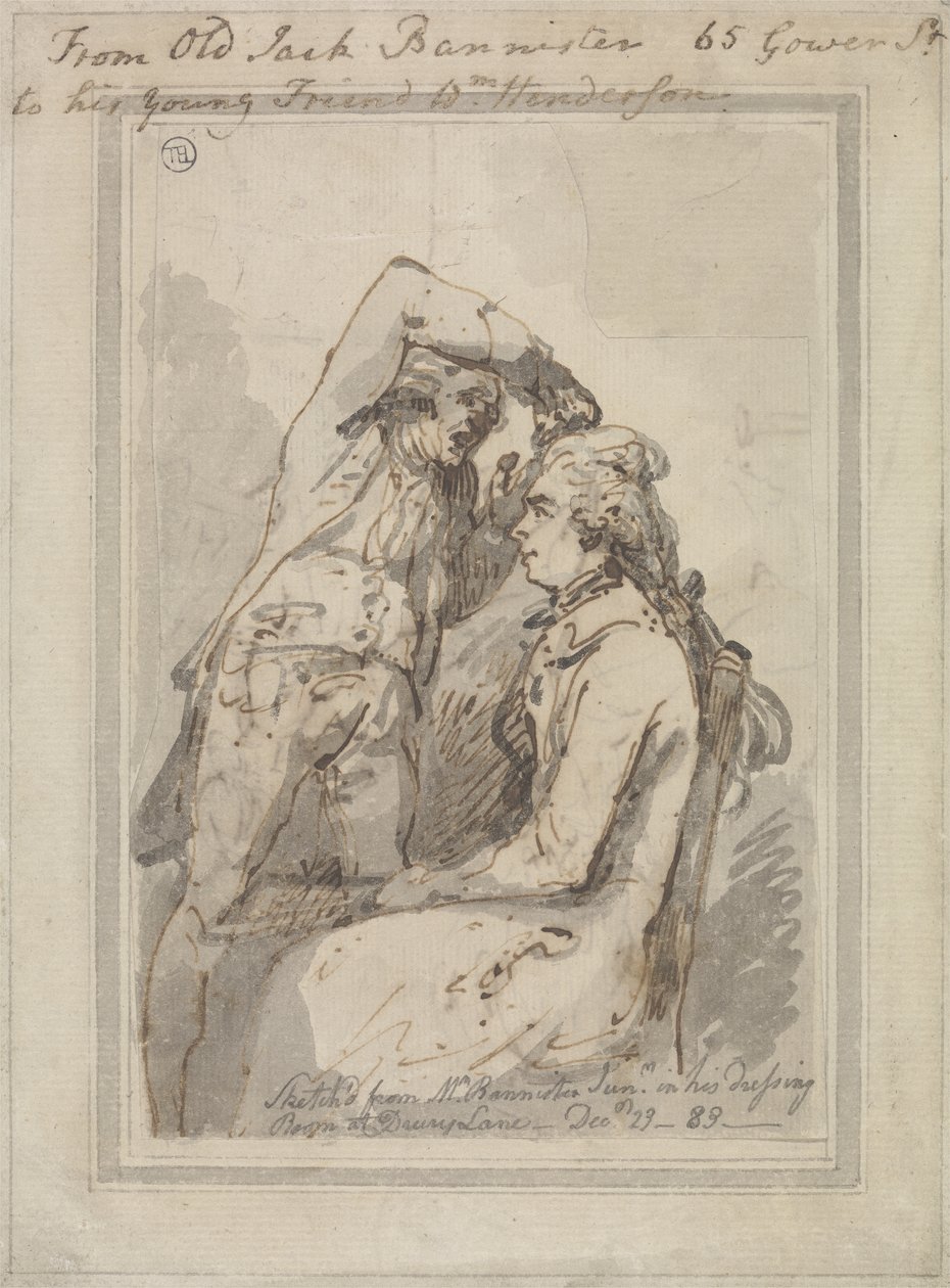 John Bannister i sitt omklädningsrum på Drury Lane av Thomas Rowlandson