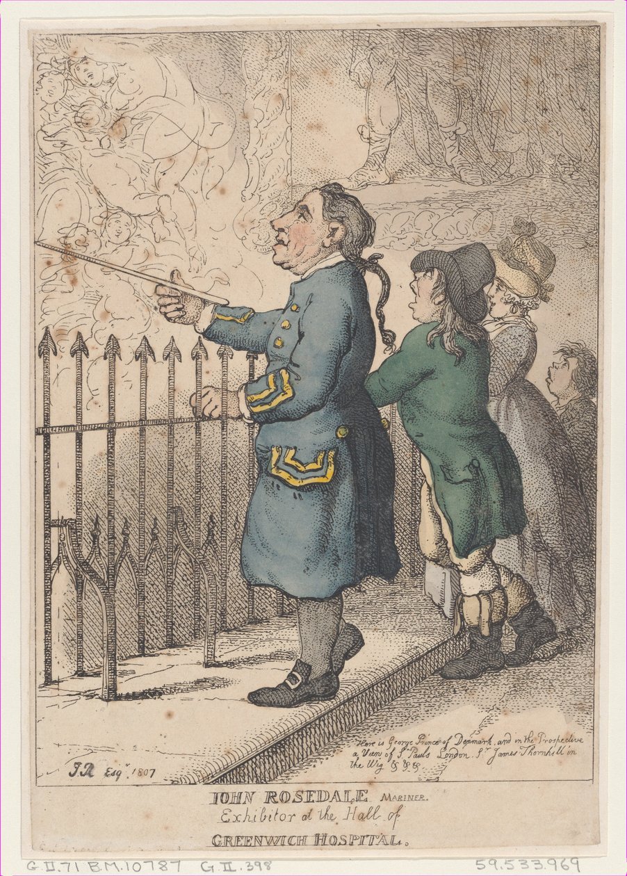 John Rosedale Mariner, utställare vid Hall of Greenwich Hospital, 26 april 1807., 26 april 1807. av Thomas Rowlandson