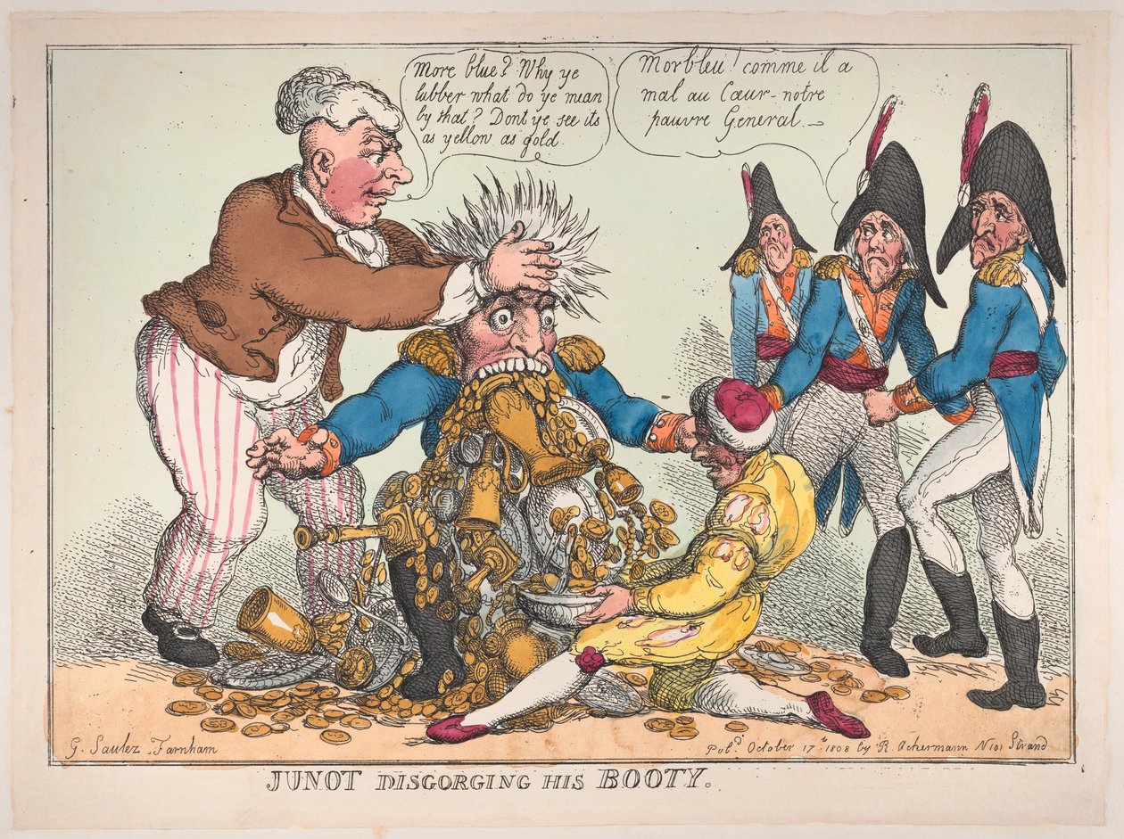 Junot Disgorging His Booty, 17 oktober 1808., 17 oktober 1808. av Thomas Rowlandson