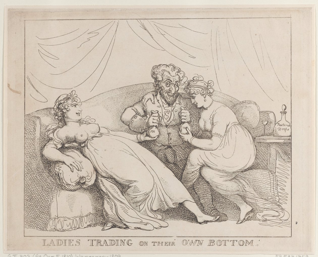 Kvinnor som handlar med sina egna tillgångar av Thomas Rowlandson