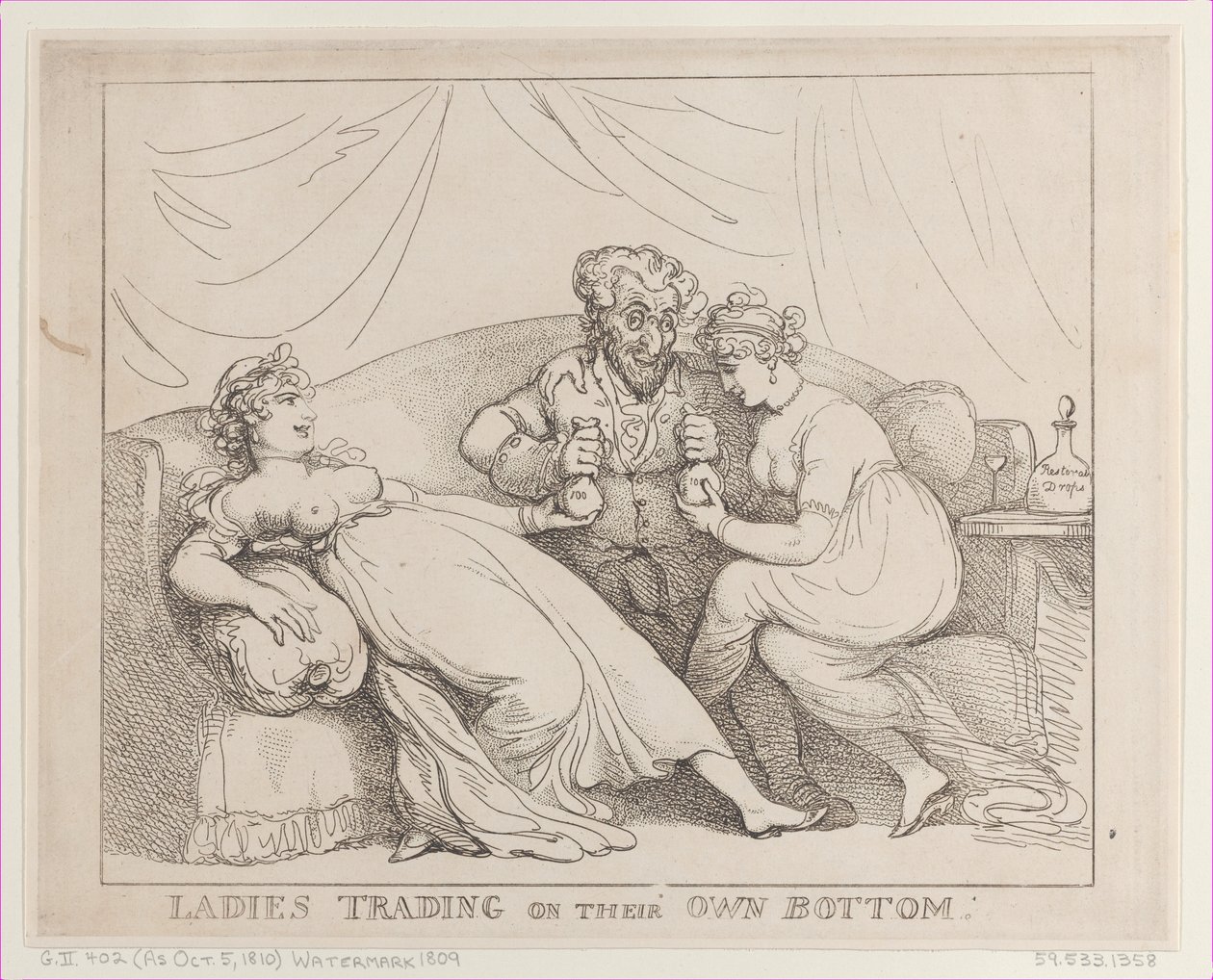 Damer som handlar på sin egen botten, 5 oktober 1810., 5 oktober 1810. av Thomas Rowlandson
