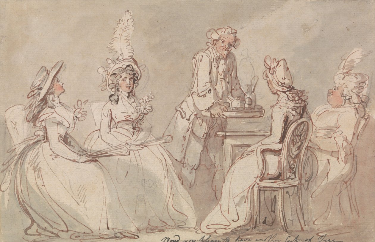 Damerna vid tebordet av Thomas Rowlandson