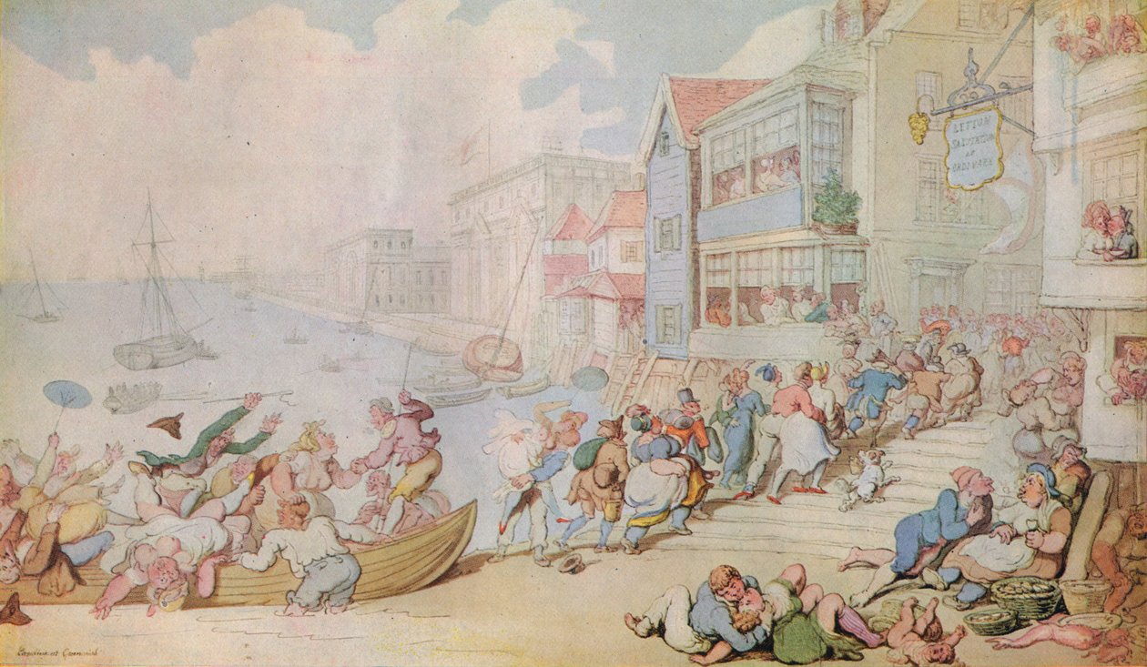 Landning i Greenwich, c1780 av Thomas Rowlandson