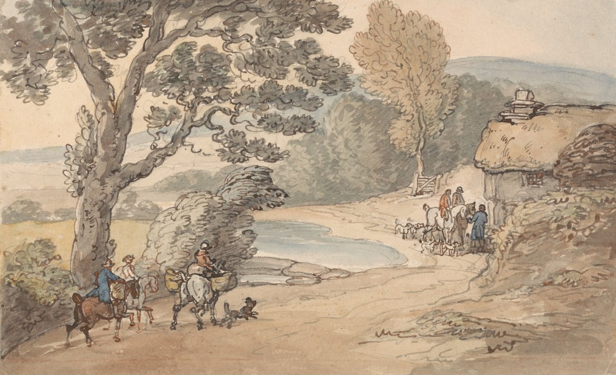 Landskap med ett jaktlag av Thomas Rowlandson