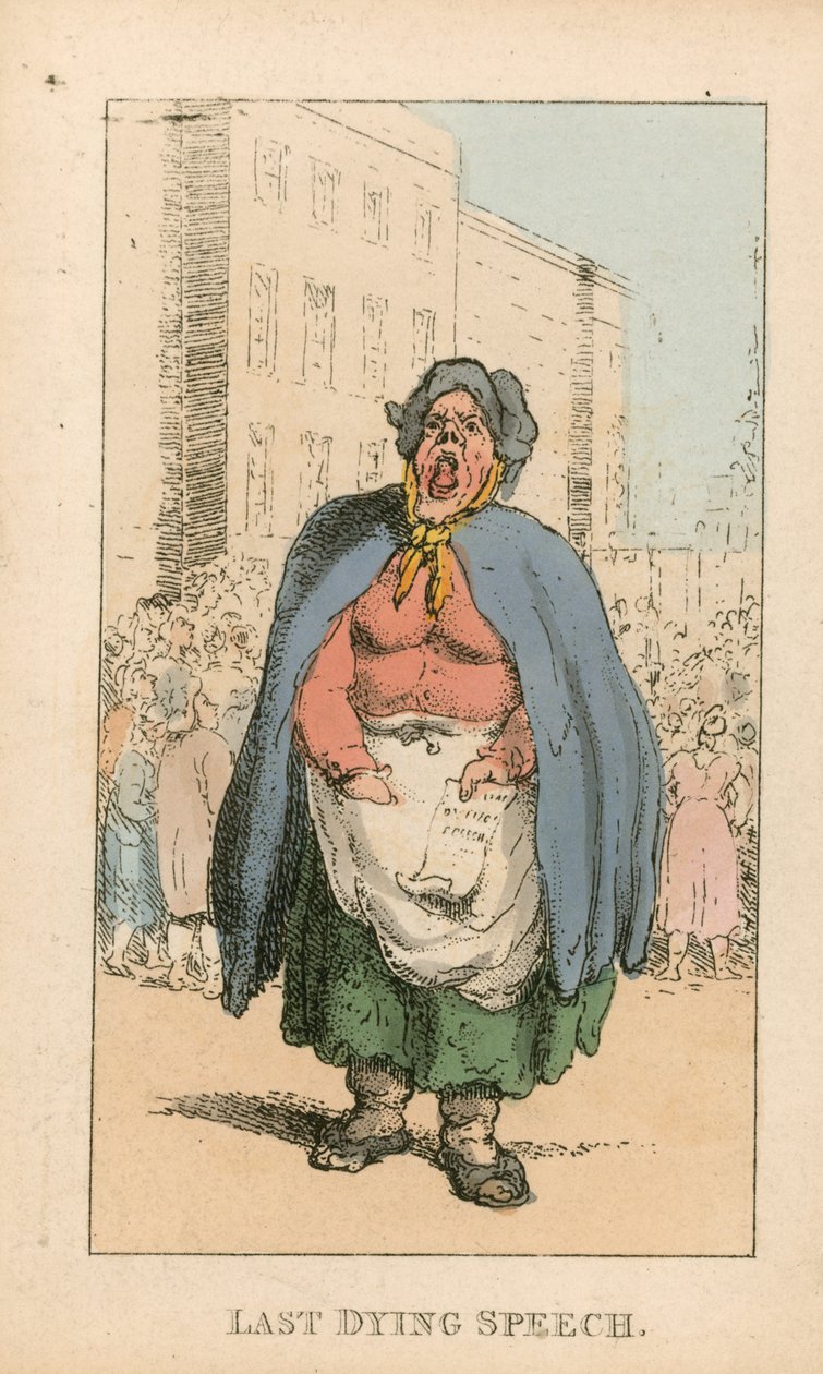 Sista dödsbudet (färggravyr) av Thomas Rowlandson