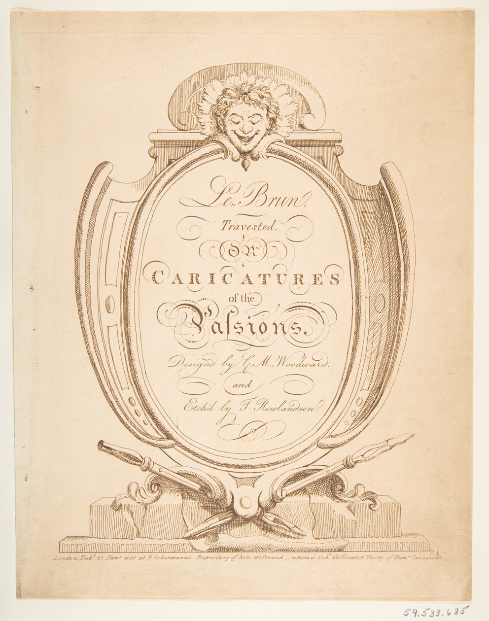 Le Brun Travested, eller karikatyrer av passionerna, januari-februari 1800. av Thomas Rowlandson