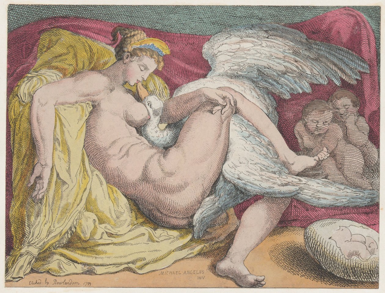 Leda och svanen, 1799., 1799. av Thomas Rowlandson