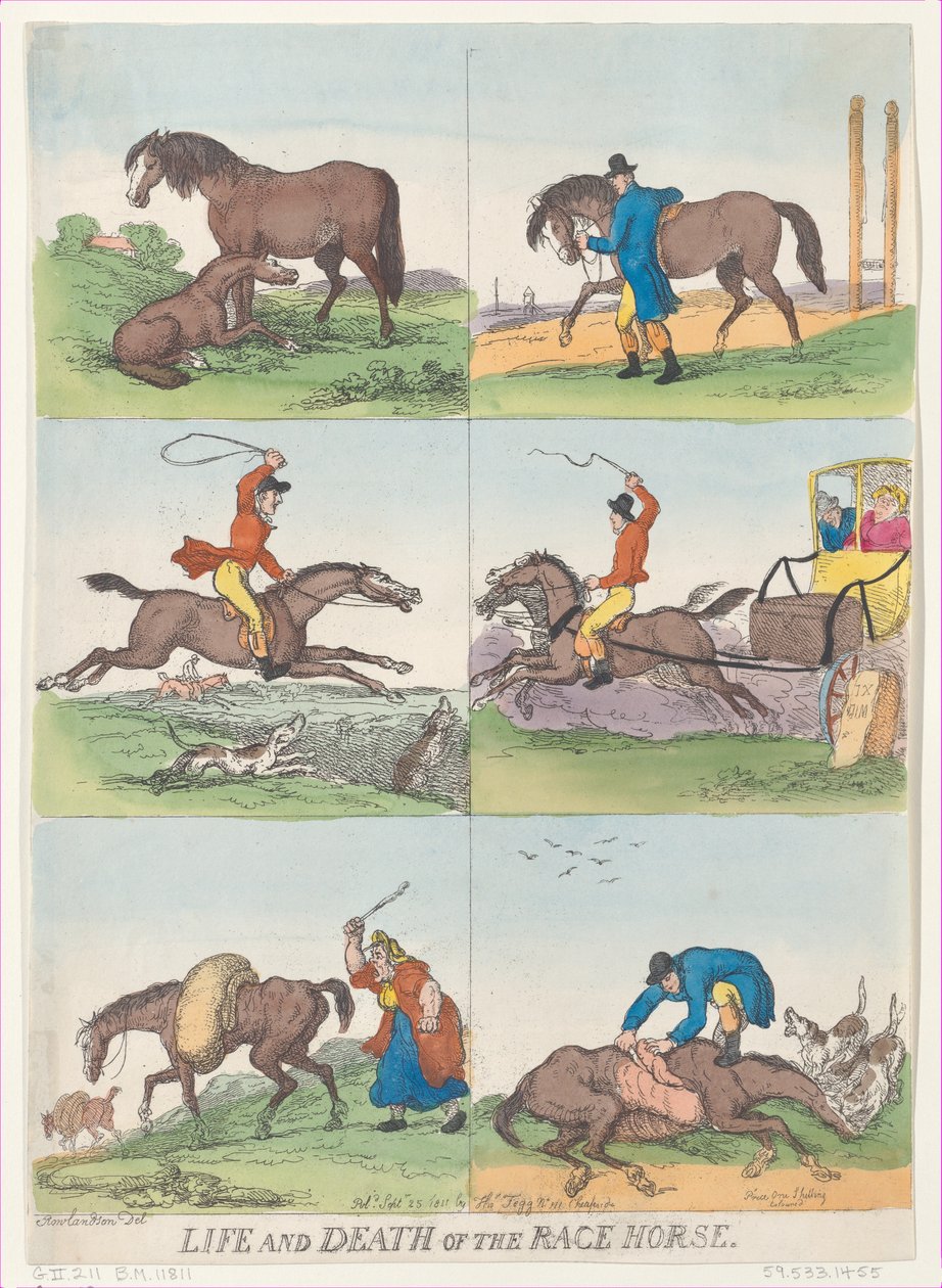 Racehästens liv och död, 25 september 1811, 25 september 1811. av Thomas Rowlandson